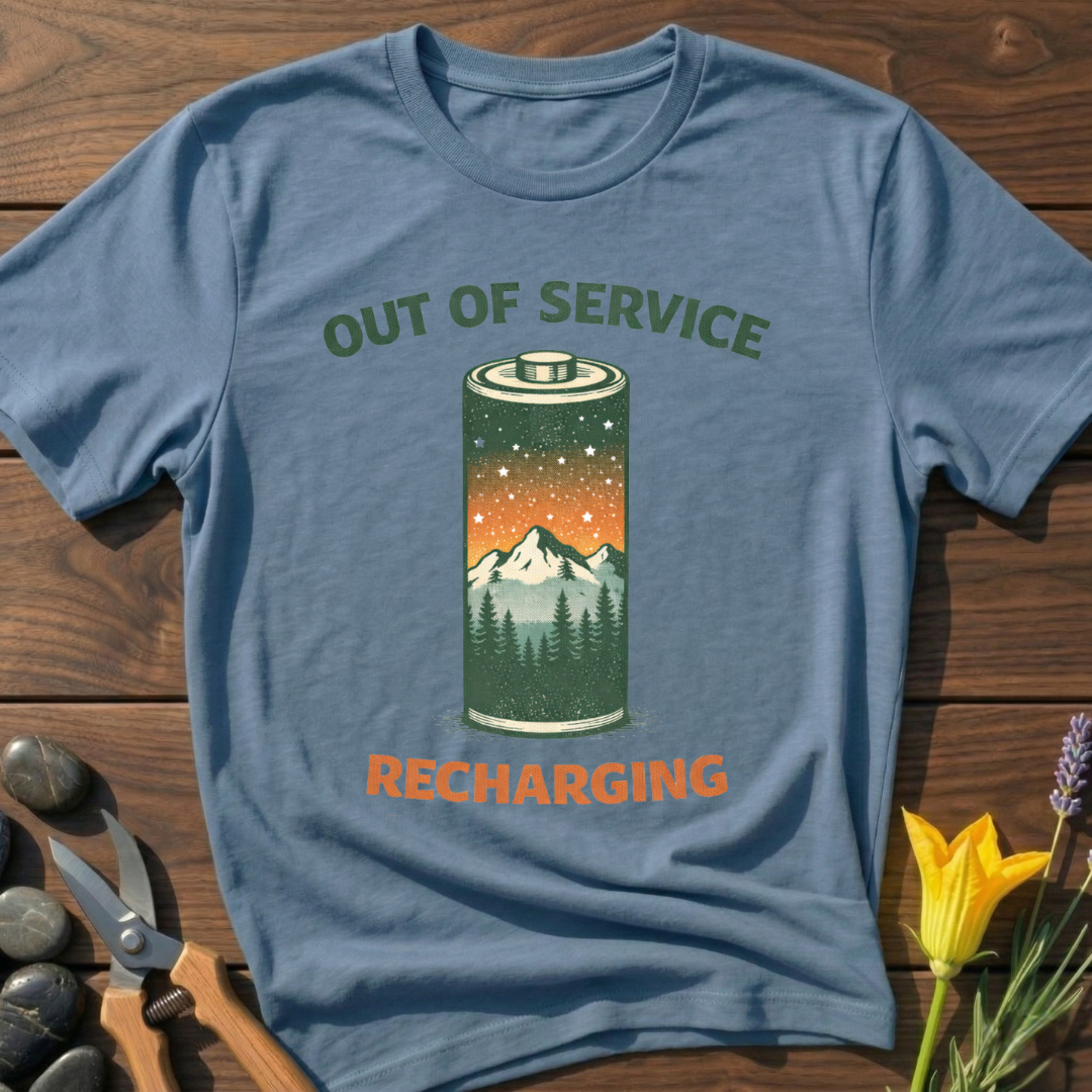 Out Of Service T-Shirt - botanical nature graphic t-shirt, minimalist design, unisex tee for Nature Lovers, Garnder, Farmer, Plant Lovers