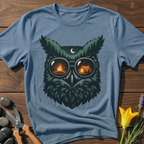 Night Owl T-Shirt - botanical nature graphic t-shirt, minimalist design, unisex tee”