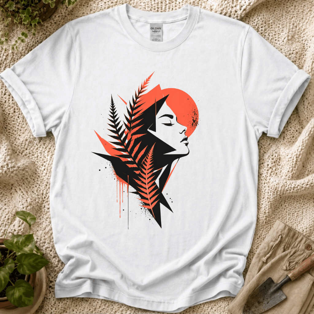 Wild Botanical Fern Spirit Woman T-Shirt by Zen & Zucchinis Slow Garden Club