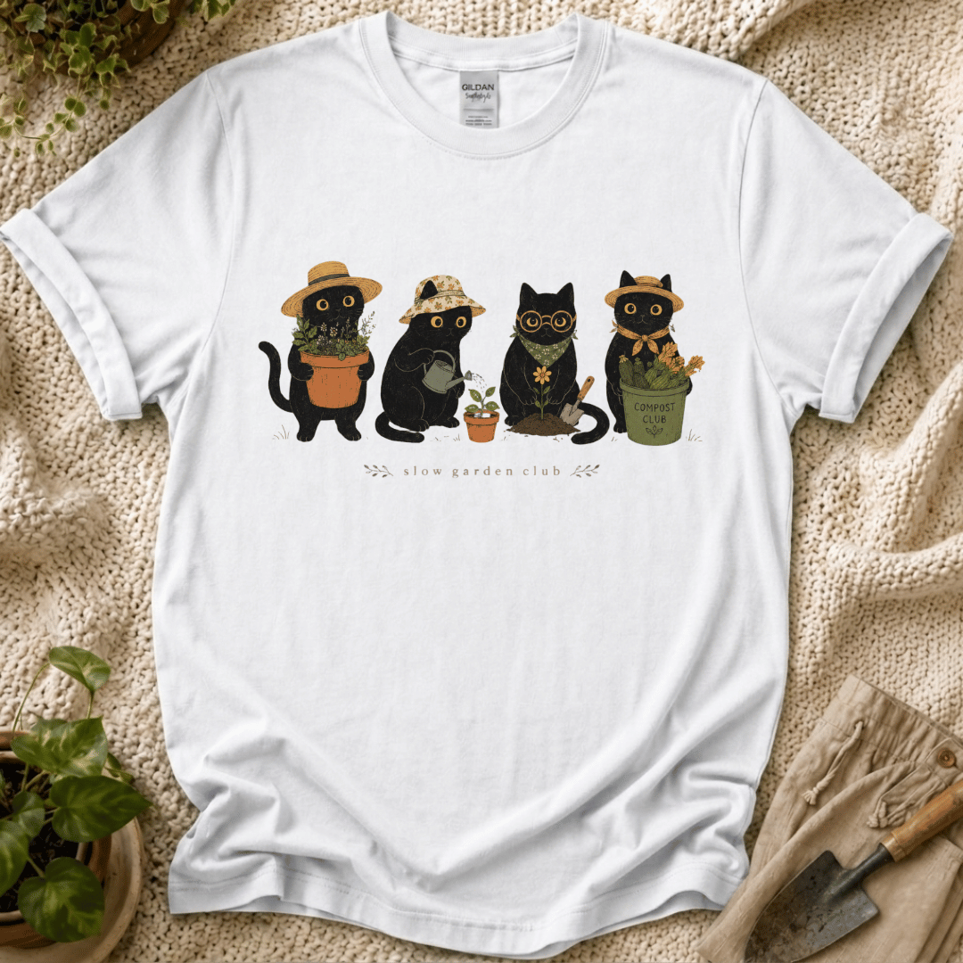 Slow Garden Kitties T-Shirt by Zen & Zucchinis Slow Garden Club