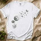 Dandelion Butterfly in the Wind T-Shirt by Zen & Zucchinis Slow Garden Club