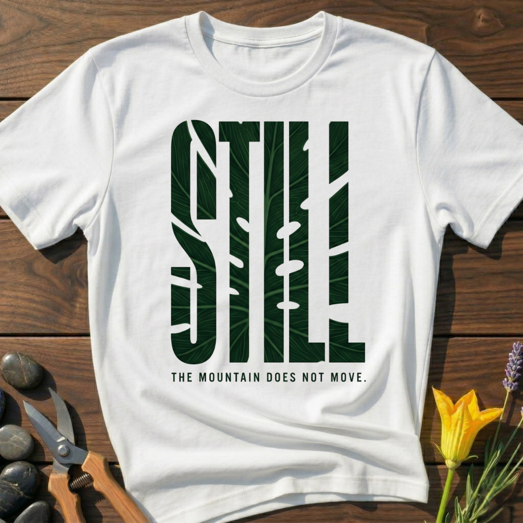 STILL T-Shirt - botanical nature graphic t-shirt, minimalist design, unisex tee for Nature Lovers, Garnder, Farmer, Plant Lovers