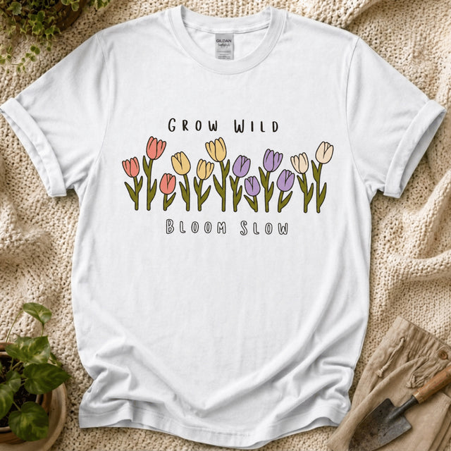 Grow Wild Bloom Slow Flower T-Shirt by Zen & Zucchinis Slow Garden Club