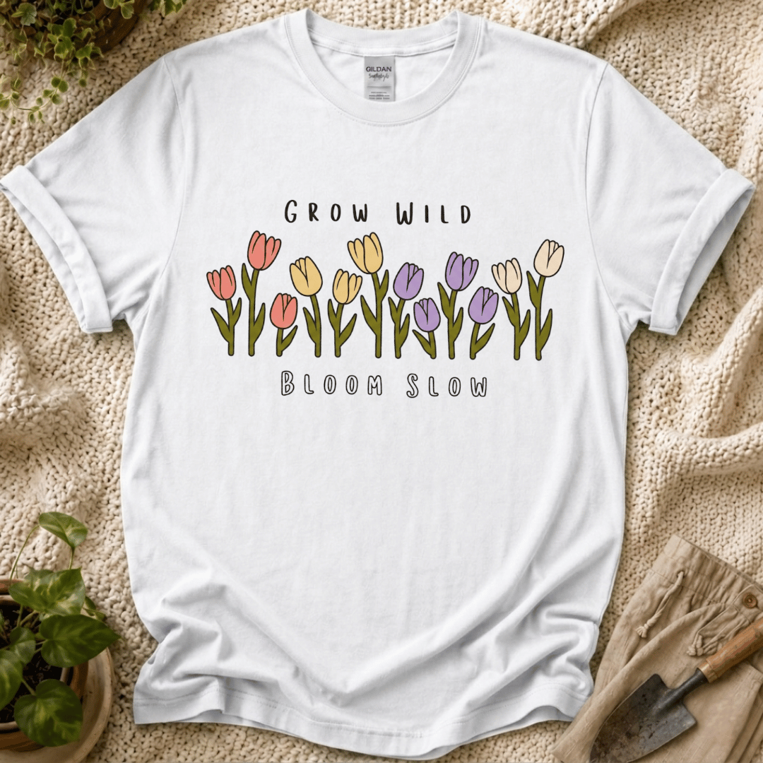 Grow Wild Bloom Slow Flower T-Shirt by Zen & Zucchinis Slow Garden Club