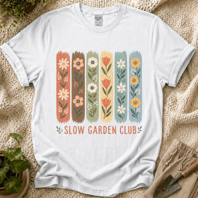 Flower Stripes Garden T-Shirt - Zen & Zucchinis garden graphic tee