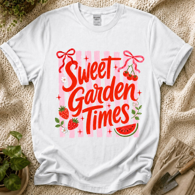 Sweet Garden Times Stripes Summer T-Shirt - Zen & Zucchinis garden graphic tee