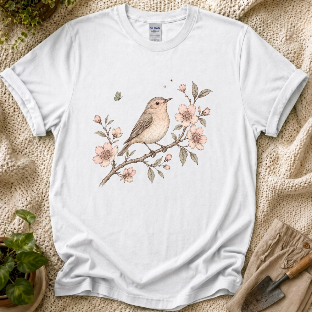 Blossom Bird Botanical T-Shirt by Zen & Zucchinis Slow Garden Club