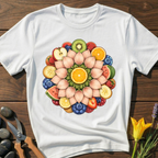 Fruit Mandala T-Shirt - botanical nature graphic t-shirt, minimalist design, unisex tee for Nature Lovers, Garnder, Farmer, Plant Lovers