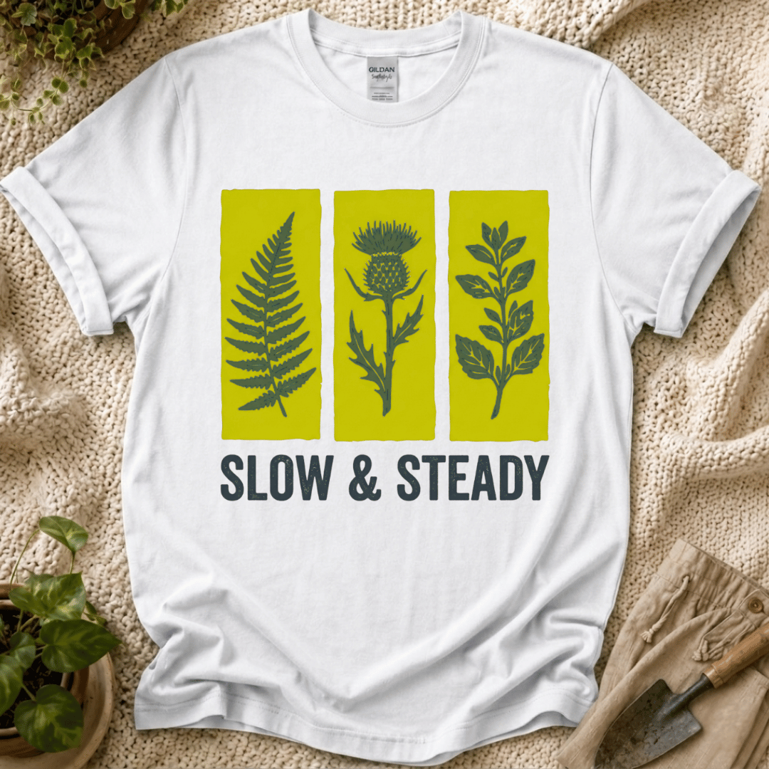 Slow And Steady Art Flower T-Shirt