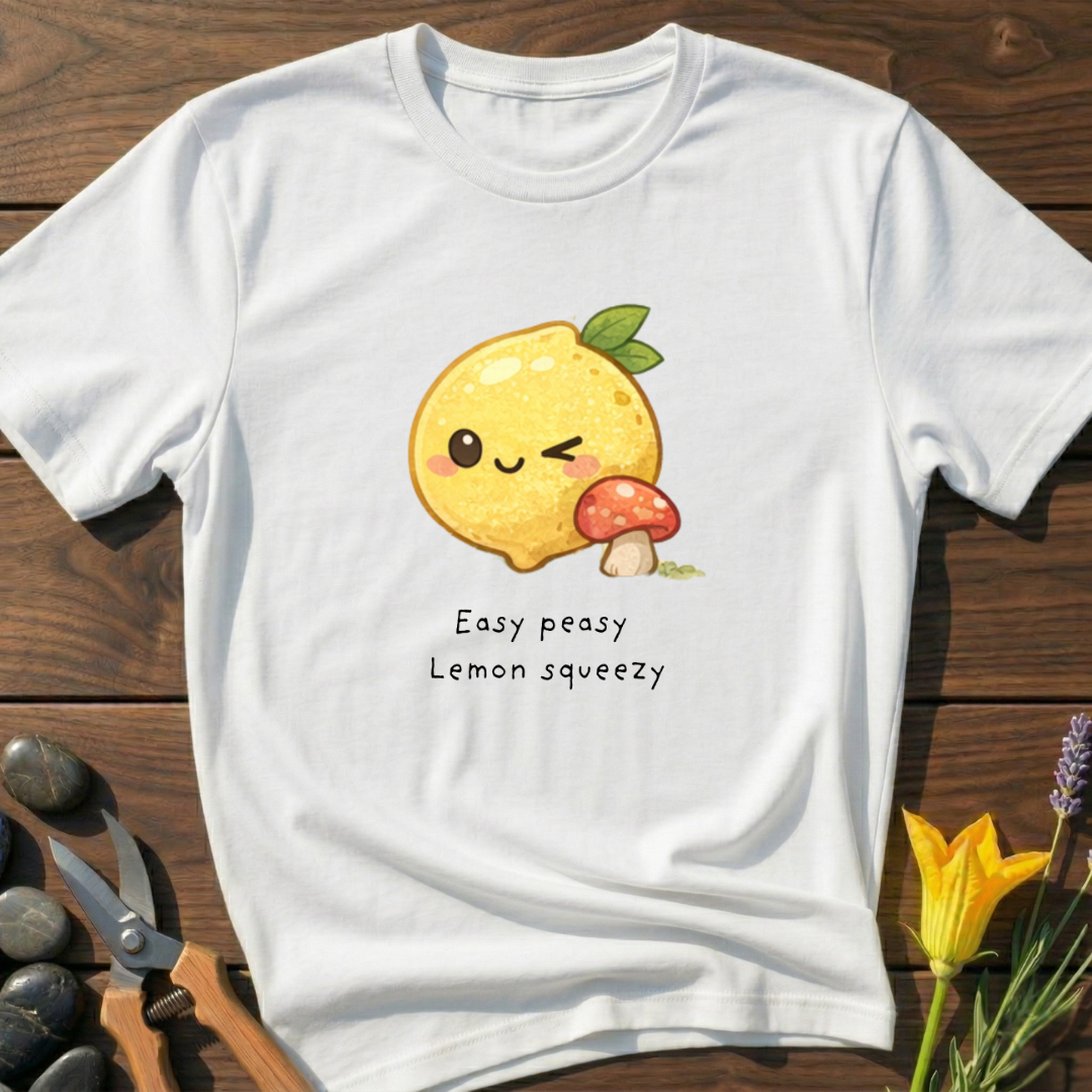 Easy Peasy Lemon T-Shirt - botanical nature graphic t-shirt, minimalist design, unisex tee”