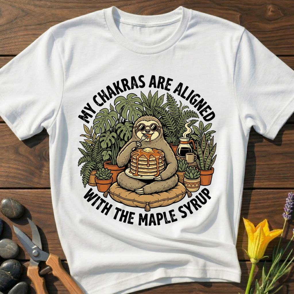 Aligned Chakras T-Shirt - botanical nature graphic t-shirt, minimalist design, unisex tee for Nature Lovers, Garnder, Farmer, Plant Lovers