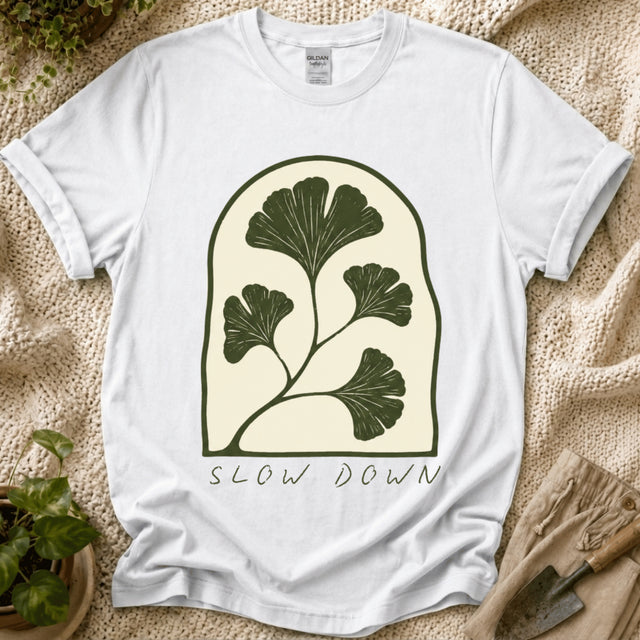 Slow Down Ginkgo T-Shirt by Zen & Zucchinis Slow Garden Club