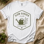 Slow Garden Club Badge T-Shirt by Zen & Zucchinis Slow Garden Club
