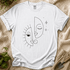 Sun and Moon Celestial Line Art T-Shirt by Zen & Zucchinis Slow Garden Club