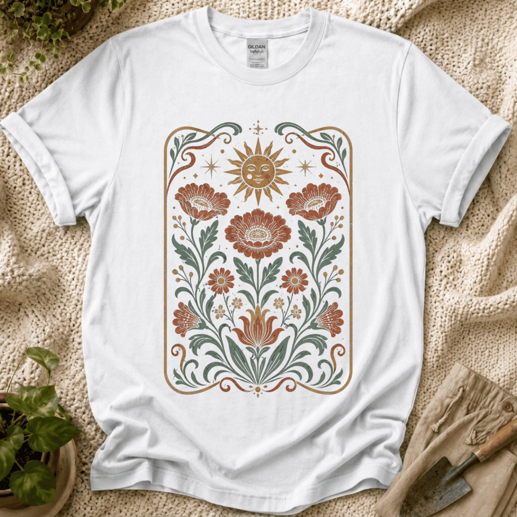 Celestial Folk Garden Sun Floral T-Shirt