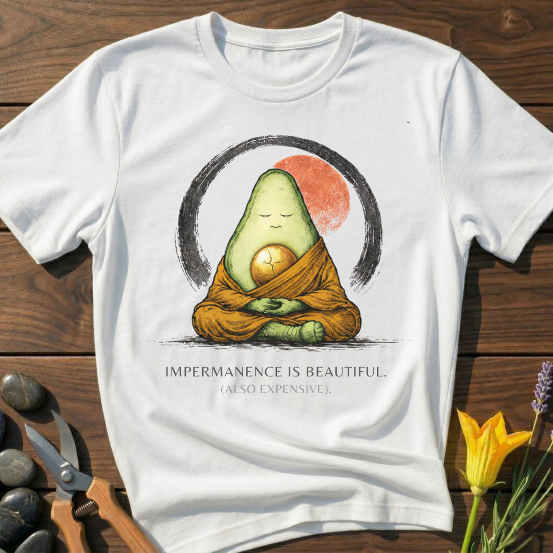Avocado Wisdom T-Shirt - botanical nature graphic t-shirt, minimalist design, unisex tee for Nature Lovers, Garnder, Farmer, Plant Lovers