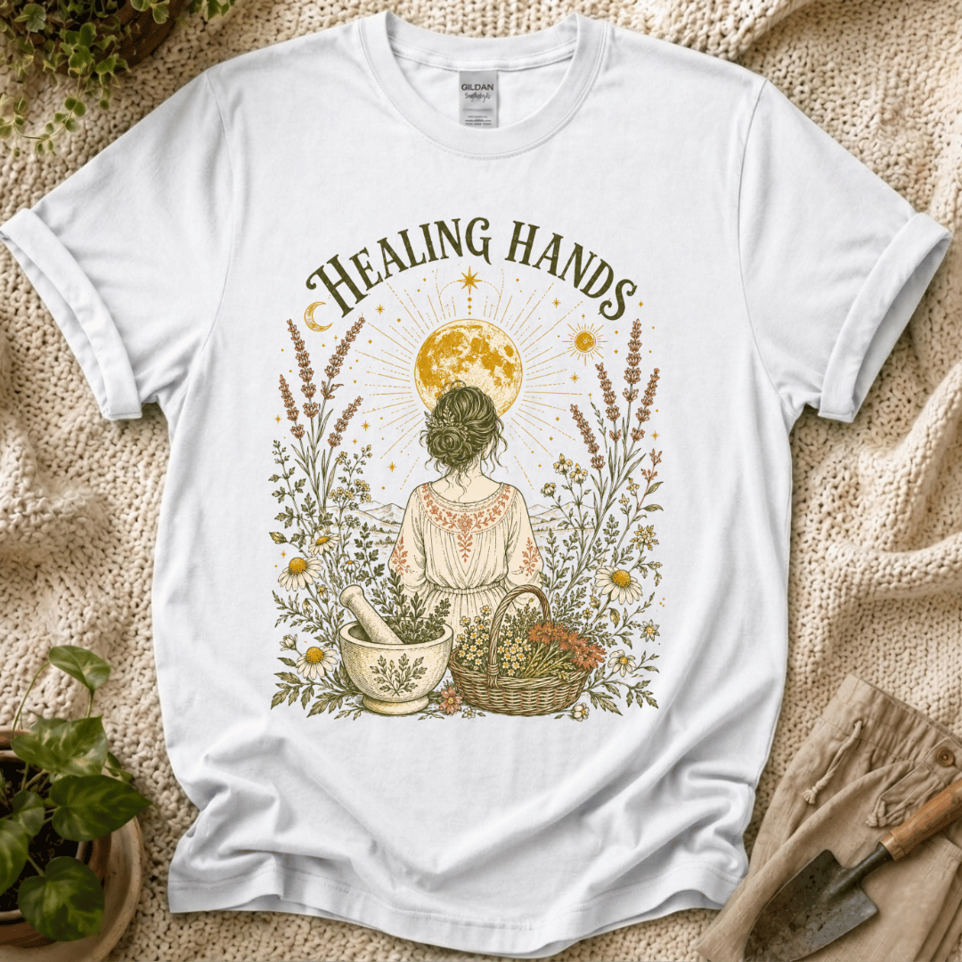 Healing Hands Garden Mother T-Shirt by Zen & Zucchinis Slow Garden Club