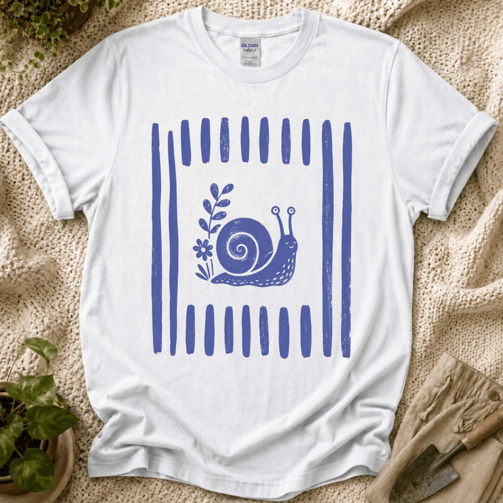 Snial In Stripes Garden Summer T-Shirt