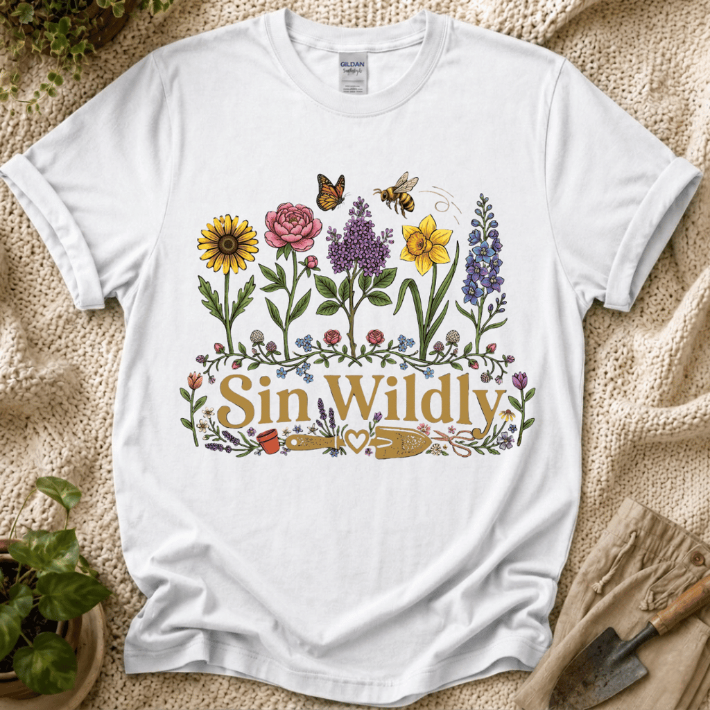 Shine Wildly Summer Flower T-Shirt by Zen & Zucchinis Slow Garden Club