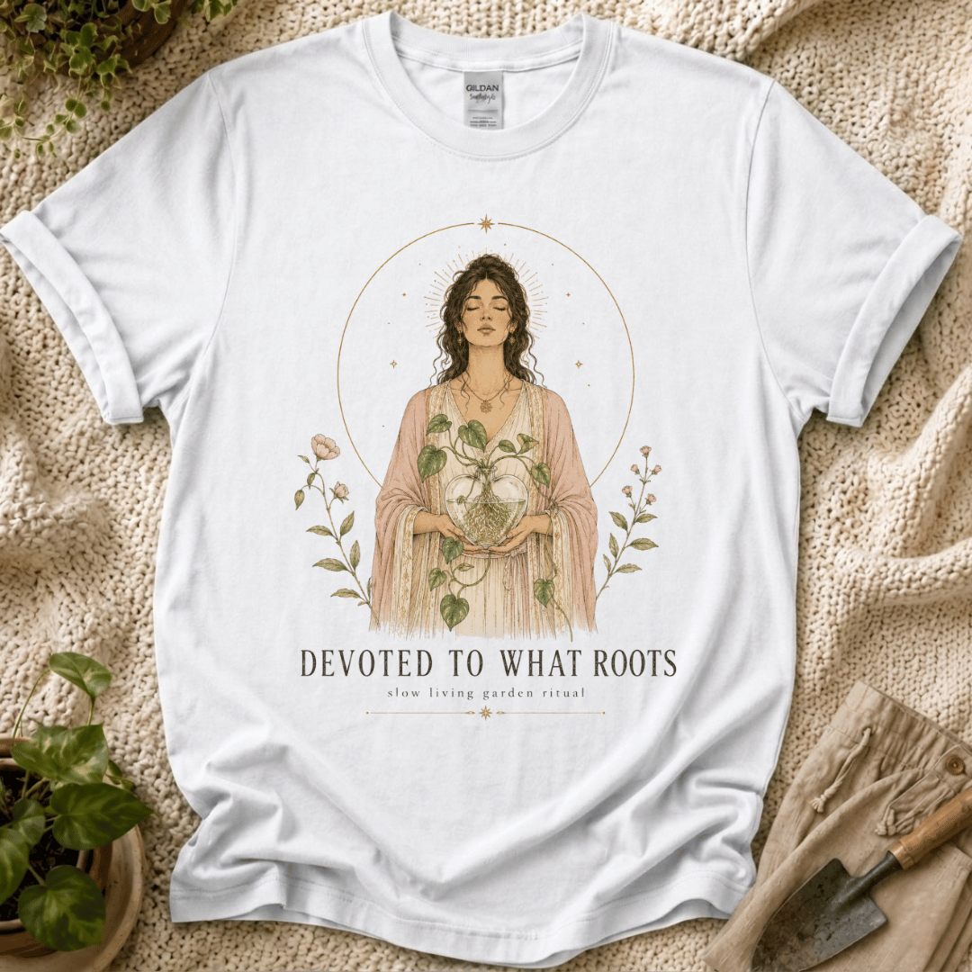 Devoted to Deep Roots Garden T-Shirt by Zen & Zucchinis Slow Garden Club