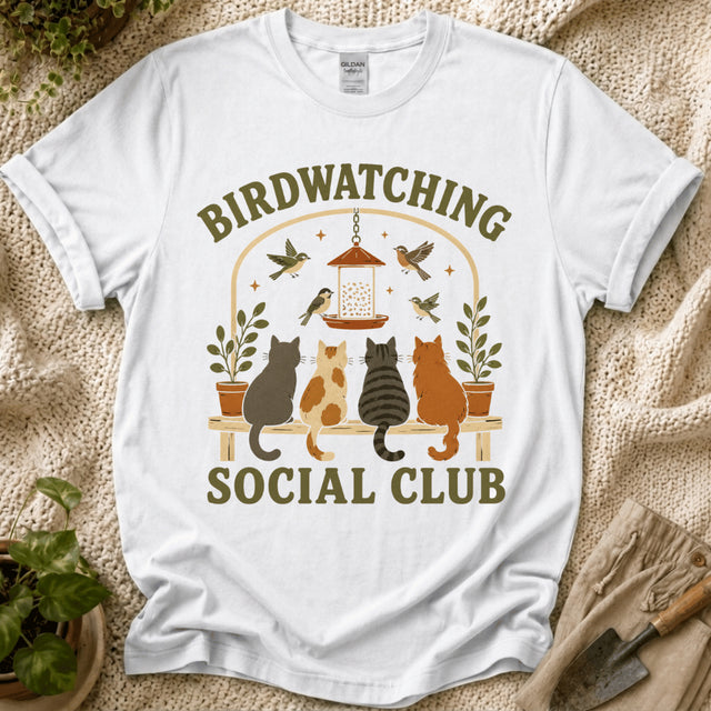 Birdwatching Social Club T-Shirt - Zen & Zucchinis garden graphic tee