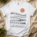 Red Sunset Over Garden T-Shirt by Zen & Zucchinis Slow Garden Club