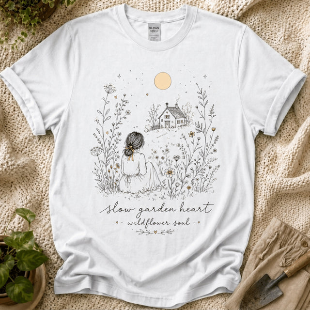 Slow Garden Heart Wildflower Soul T-Shirt - Zen & Zucchinis garden graphic tee
