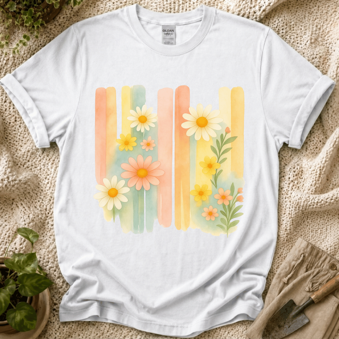 Flower Watercolor Wall T-Shirt by Zen & Zucchinis Slow Garden Club
