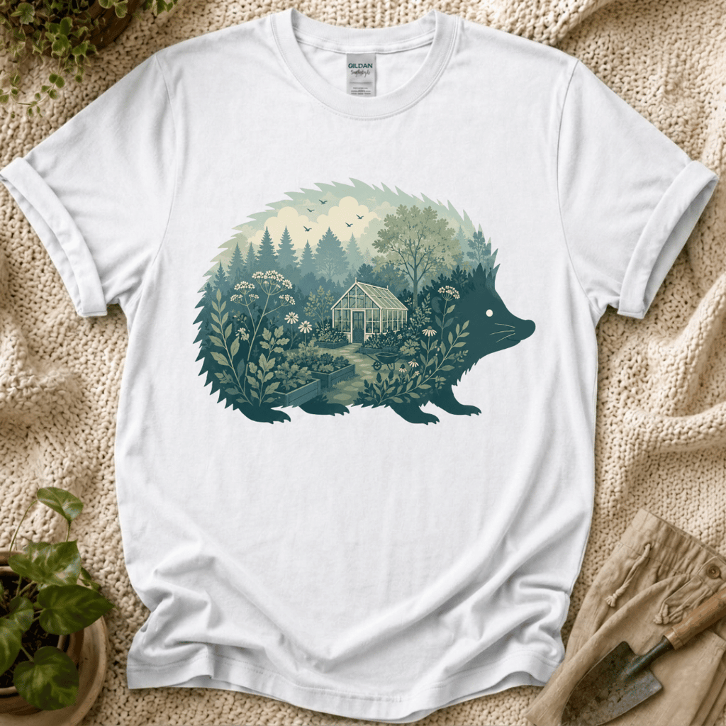 Hedgehog Garden Silhouette T-Shirt