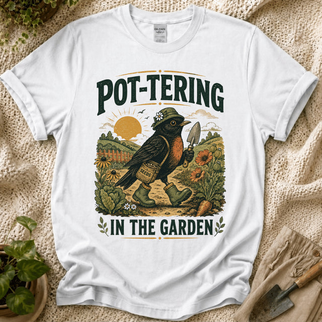 Pottering in the Garden Bird T-Shirt by Zen & Zucchinis Slow Garden Club
