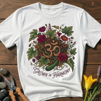 Grown In Harmony T-Shirt - botanical nature graphic t-shirt, minimalist design, unisex tee for Nature Lovers, Garnder, Farmer, Plant Lovers
