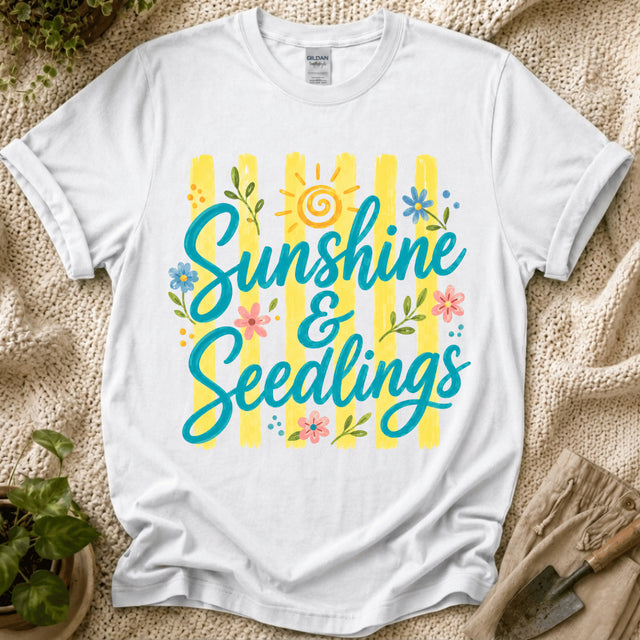 Sunshine and Seedlings T-Shirt - Zen & Zucchinis garden graphic tee