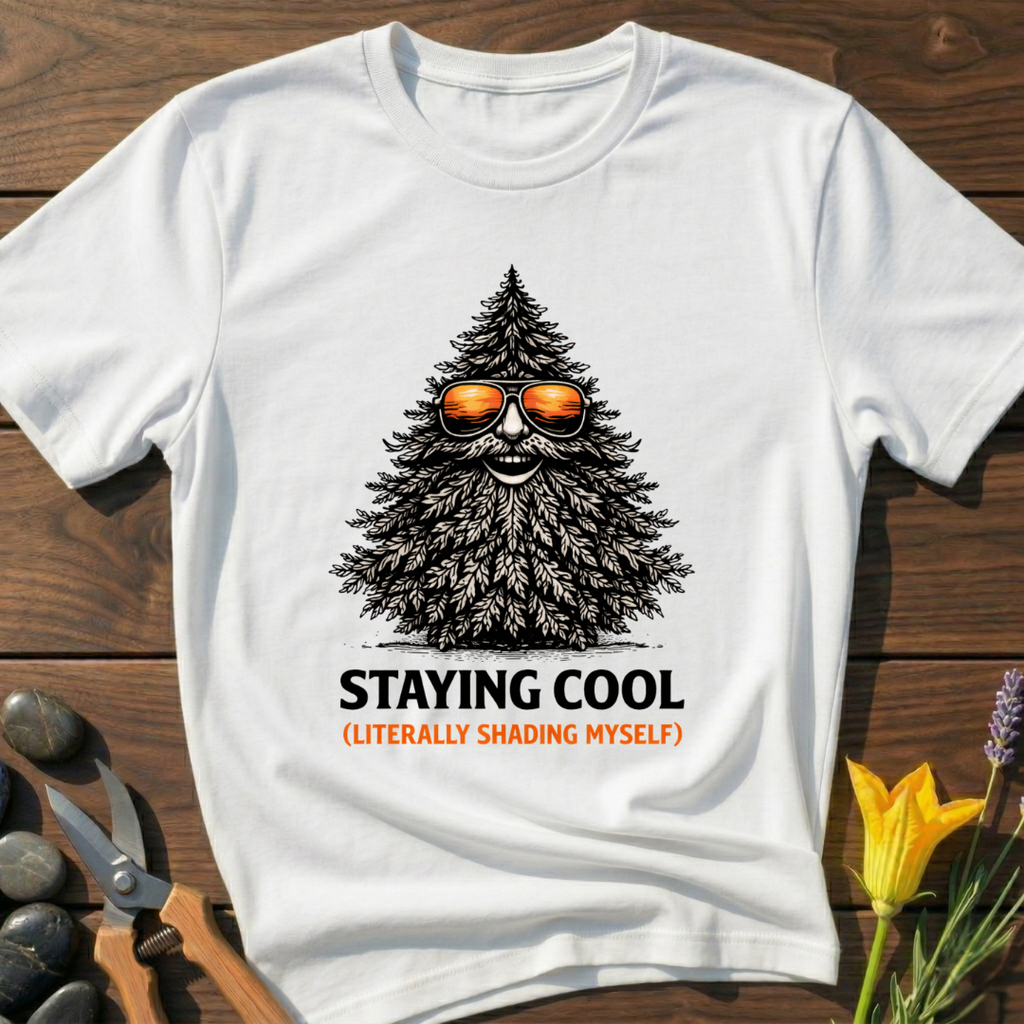 Stay Cool T-Shirt - botanical nature graphic t-shirt, minimalist design, unisex tee for Nature Lovers, Garnder, Farmer, Plant Lovers