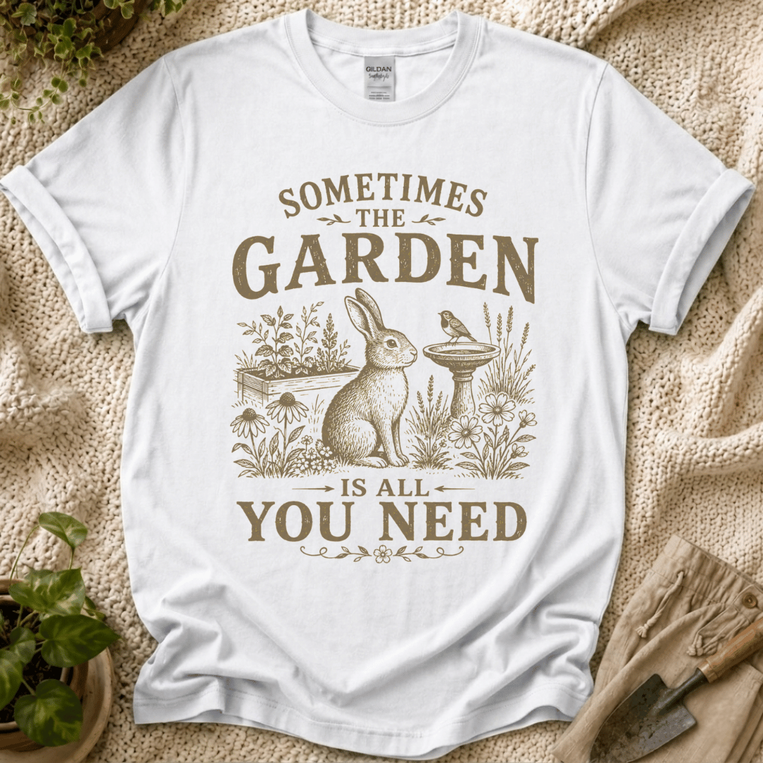 The Garden Is All You Need T-Shirt - Zen & Zucchinis garden graphic tee