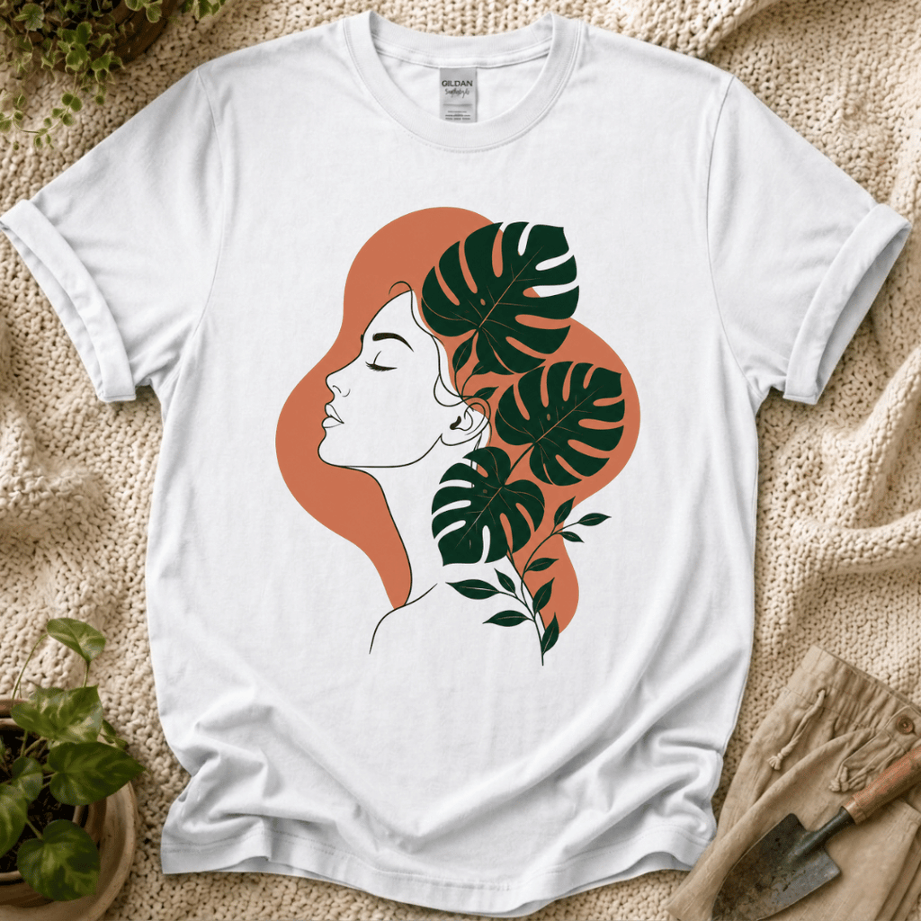 Floral Female Silhouette T-Shirt by Zen & Zucchinis Slow Garden Club