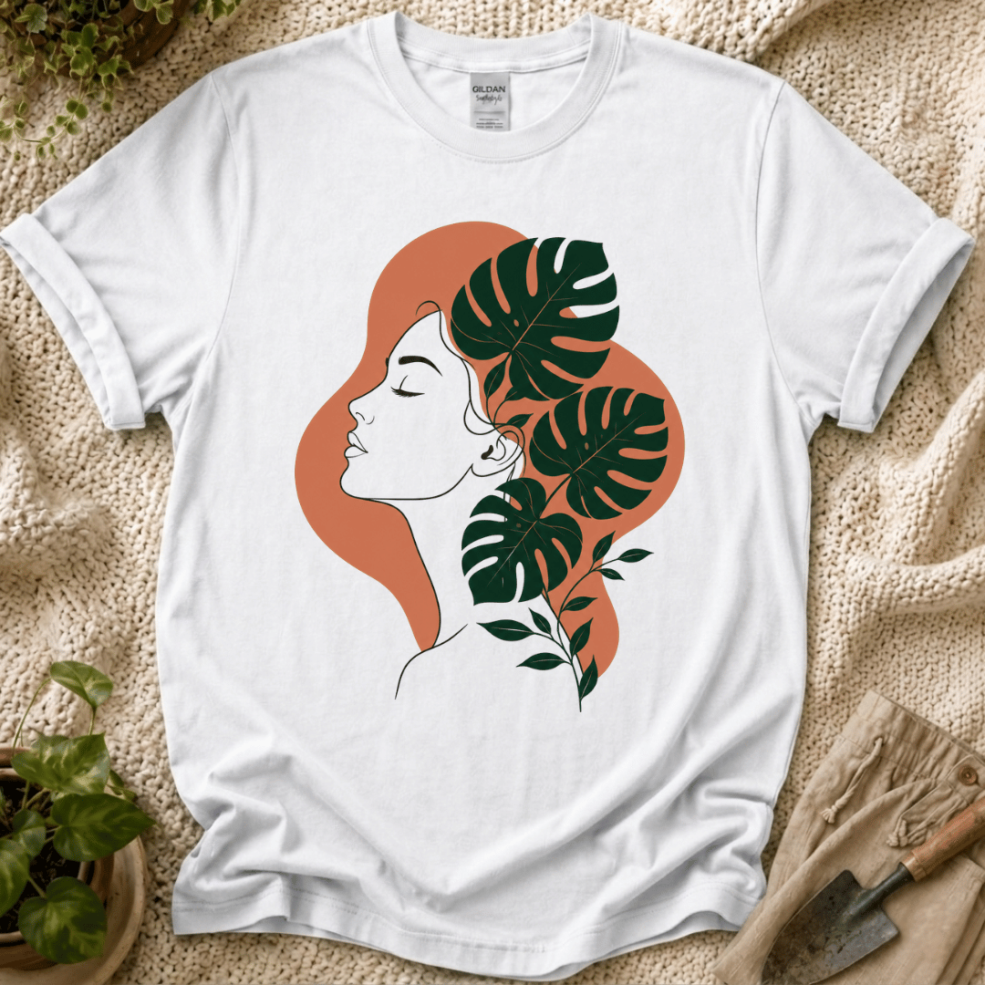Floral Female Silhouette T-Shirt by Zen & Zucchinis Slow Garden Club