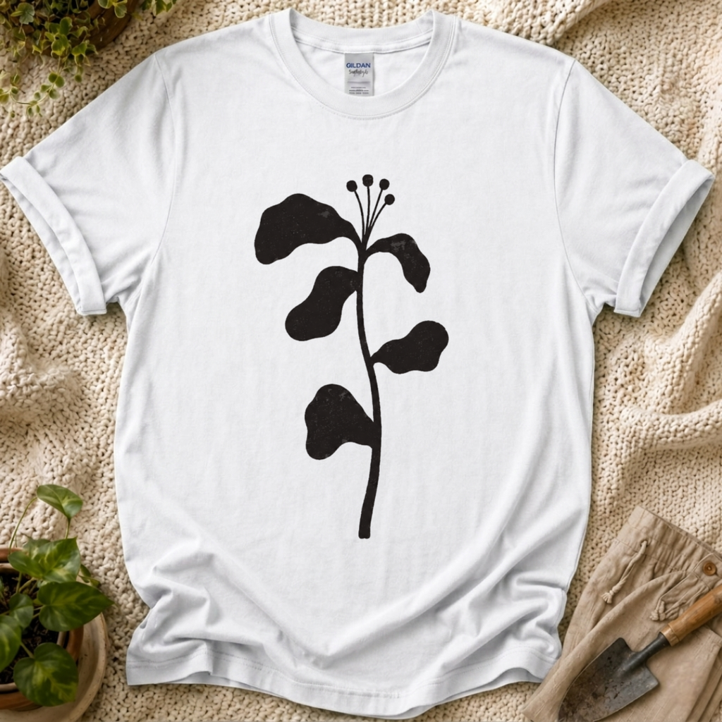 Minimal Botanical Stem T-Shirt