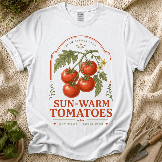 Sun Warm Tomatoes Slow Garden Club T-Shirt by Zen & Zucchinis Slow Garden Club