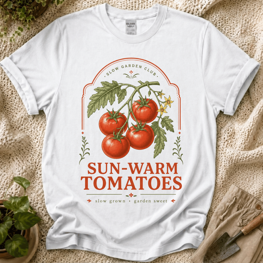 Sun Warm Tomatoes Slow Garden Club T-Shirt
