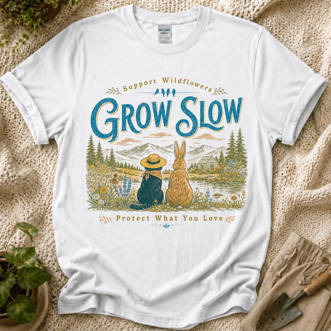 Grow Slow Wildflower Garden T-Shirt by Zen & Zucchinis Slow Garden Club